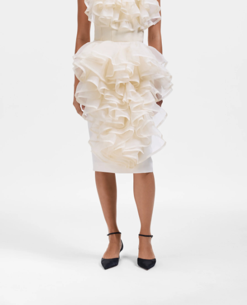 Gonna midi con volant in beige Viktor&rolf - donna 
