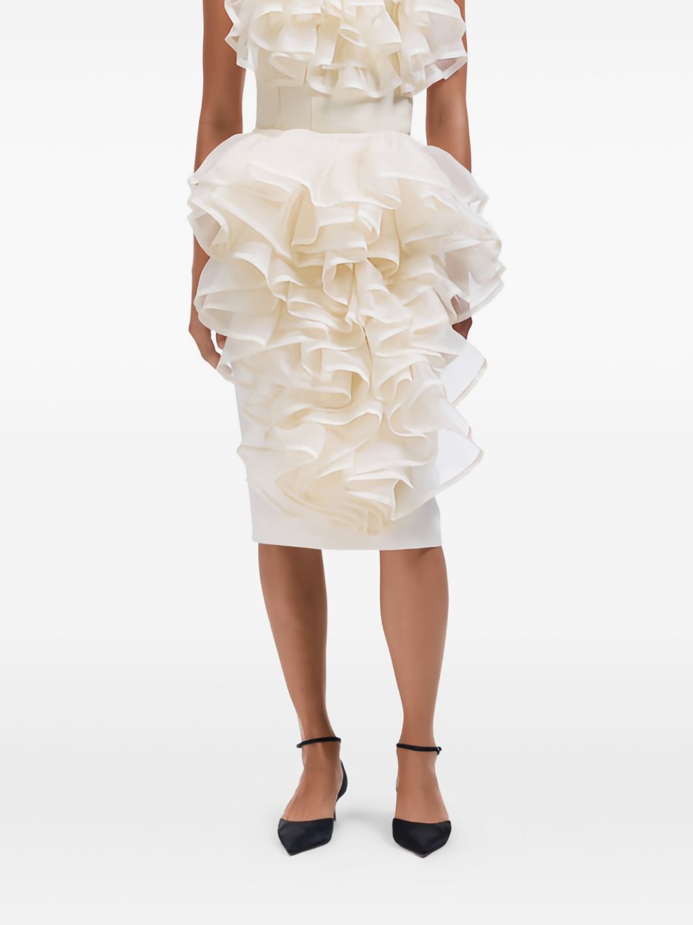 Gonna midi con volant in beige Viktor&rolf - donna 