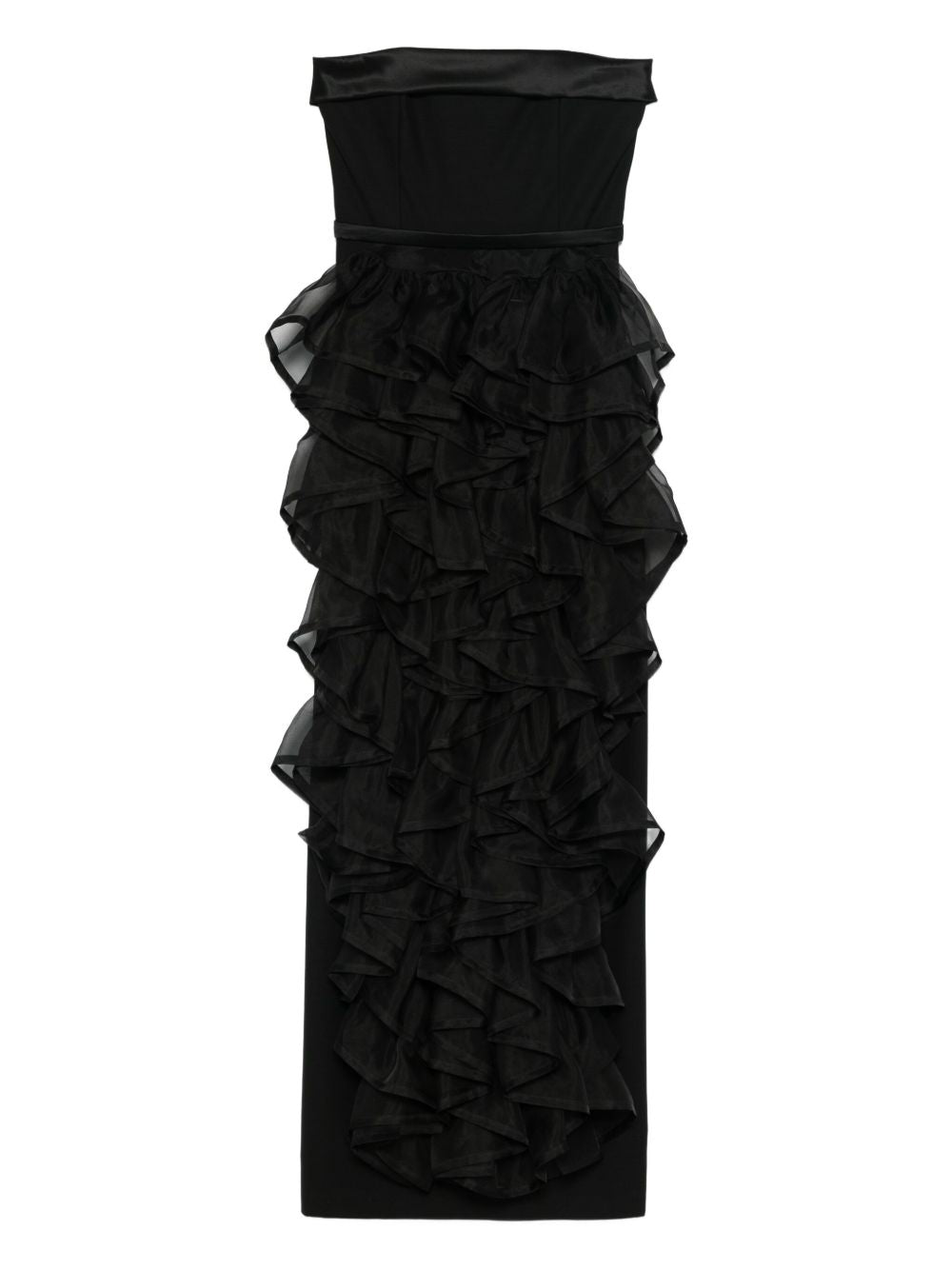 Abito lungo senza spalline con ruches in nero Viktor&rolf - donna 