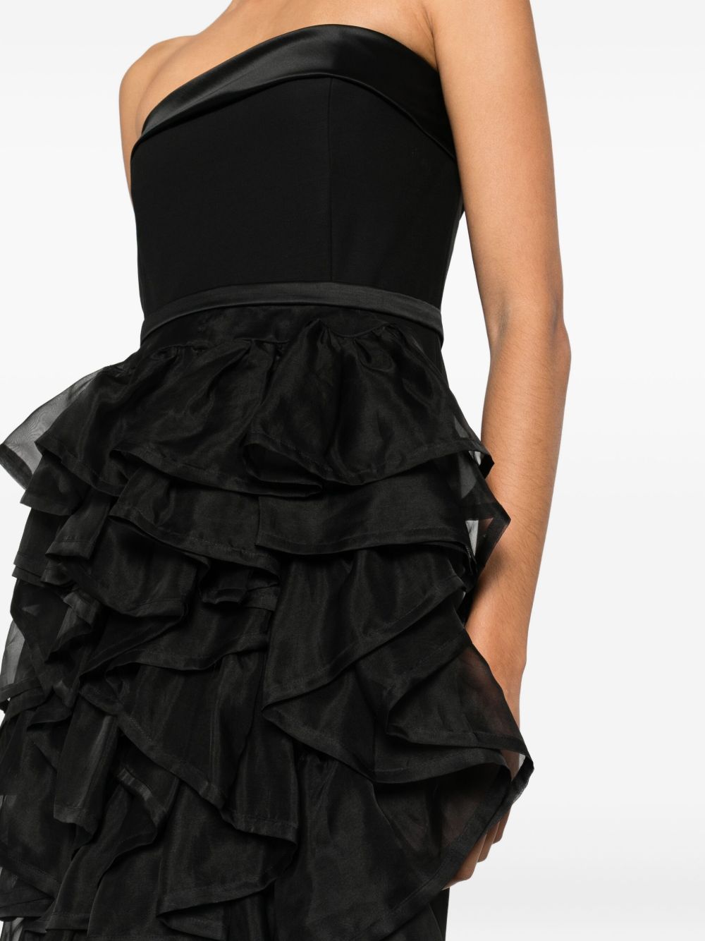 Abito lungo senza spalline con ruches in nero Viktor&rolf - donna 