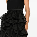 Abito lungo senza spalline con ruches in nero Viktor&rolf - donna 