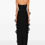 Abito lungo senza spalline con ruches in nero Viktor&rolf - donna 