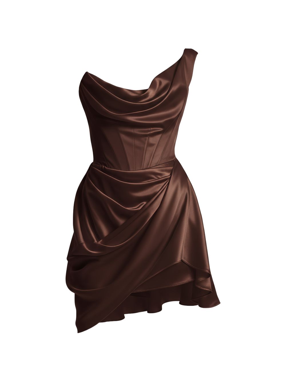 Abito mini drapeggiato doll in raso in marrone Vivienne Westwood - donna 