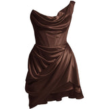 Abito mini drapeggiato doll in raso in marrone Vivienne Westwood - donna 