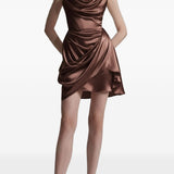Abito mini drapeggiato doll in raso in marrone Vivienne Westwood - donna 