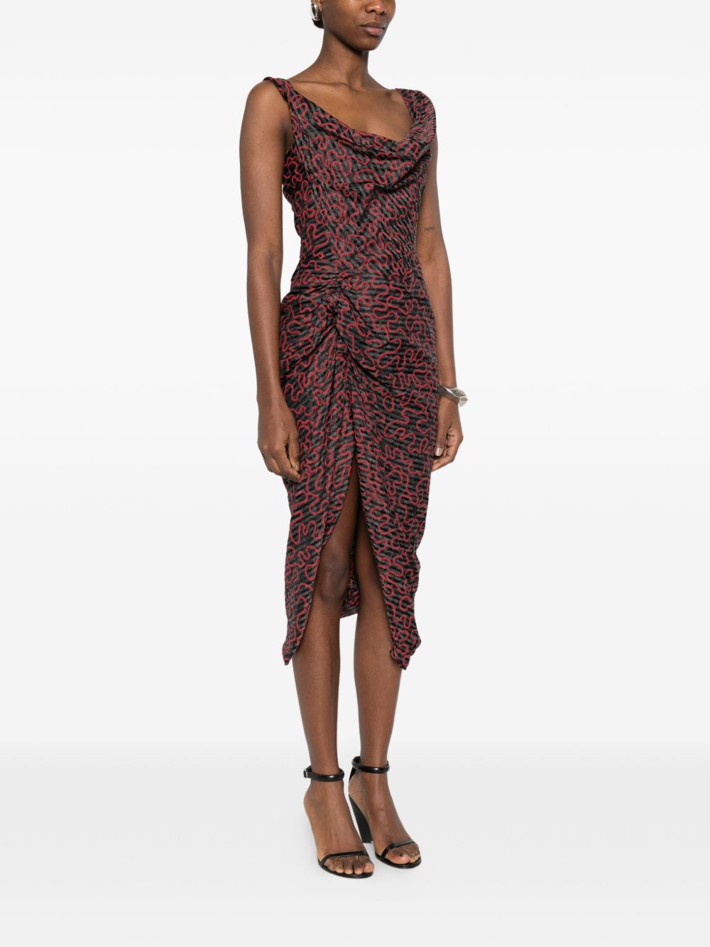 Abito drappeggiato con stampa multicolor Vivienne Westwood - donna 