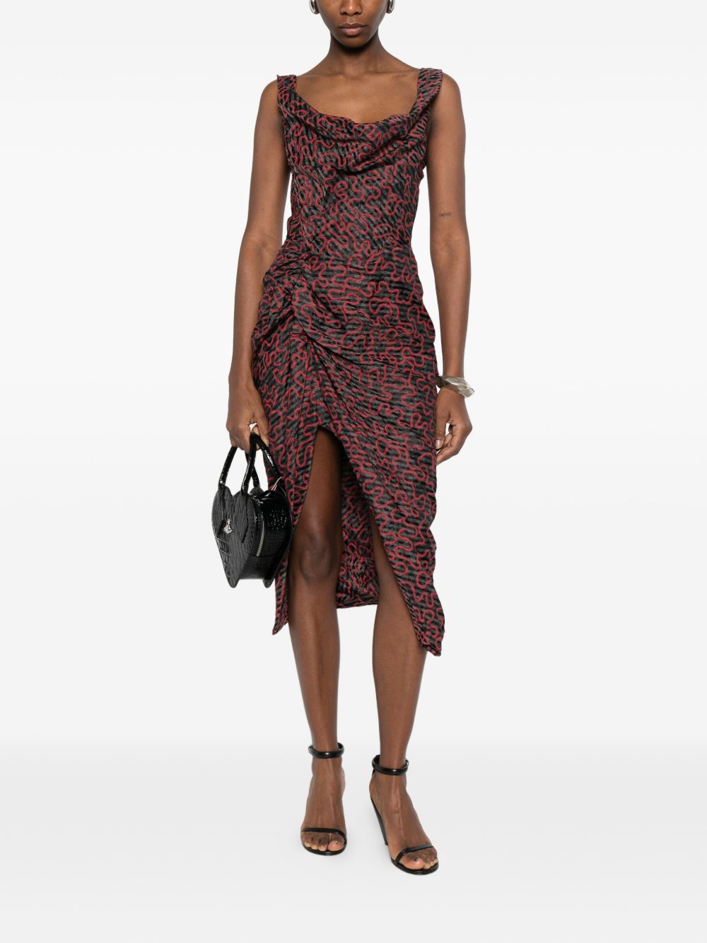 Abito drappeggiato con stampa multicolor Vivienne Westwood - donna 