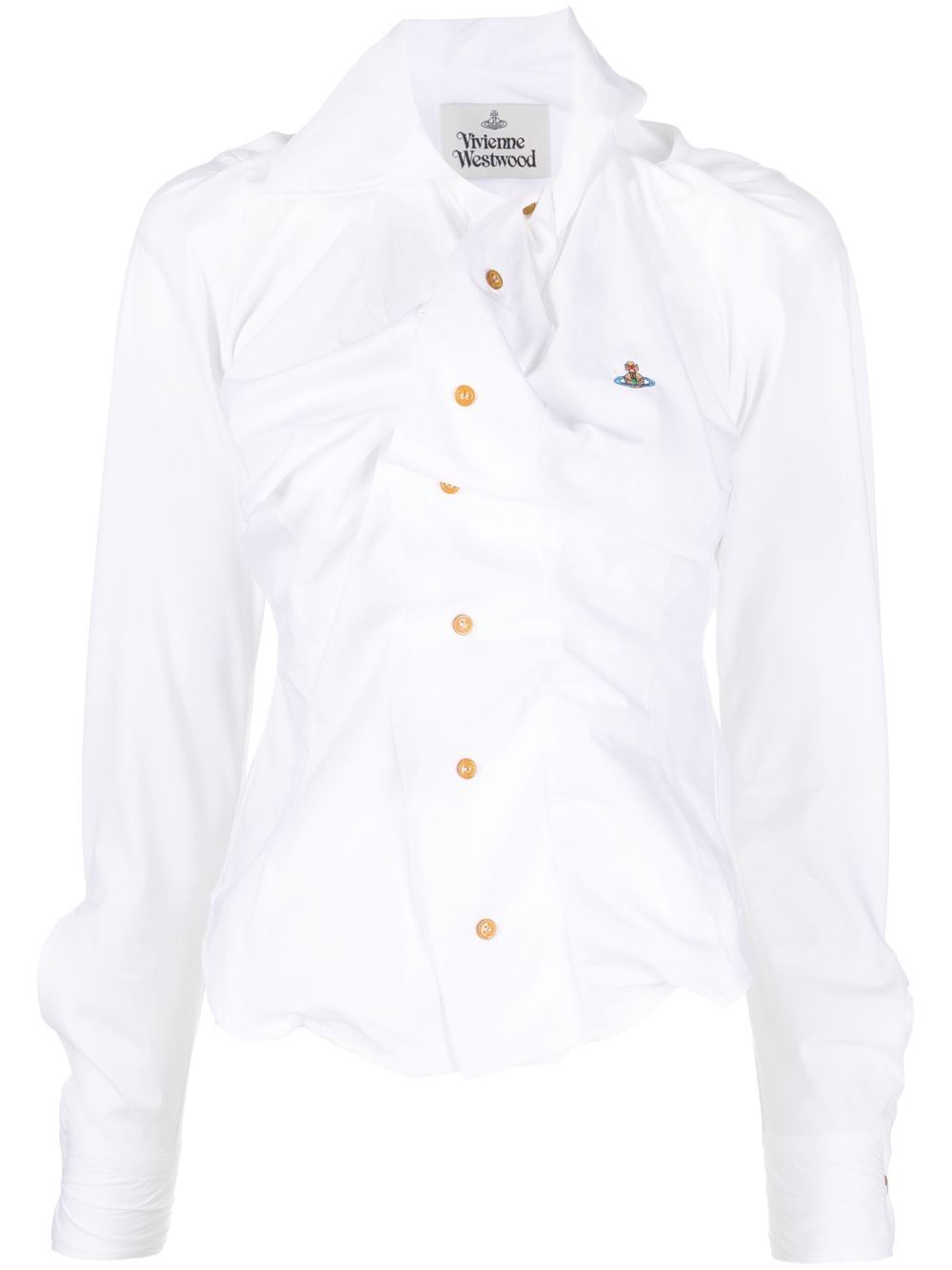 Camicia con logo Orb in bianco Vivienne Westwood - donna 