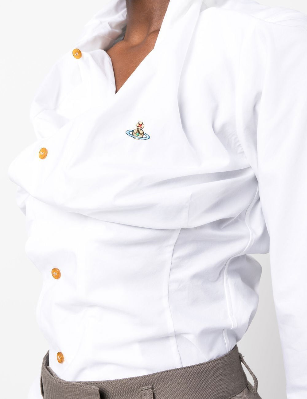 Camicia con logo Orb in bianco Vivienne Westwood - donna 