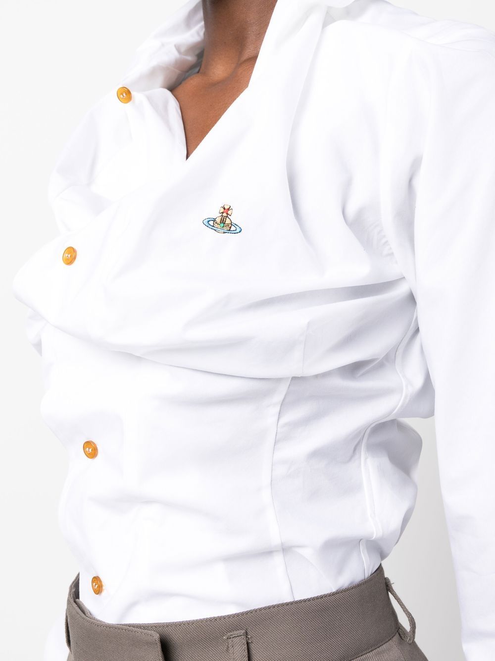 Camicia con logo Orb in bianco Vivienne Westwood - donna 