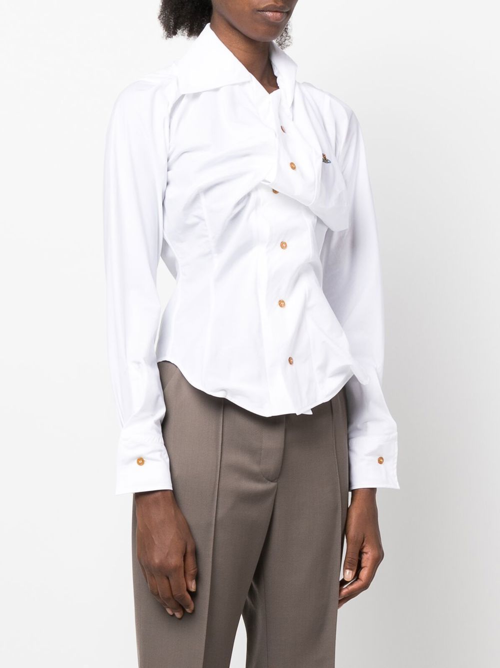 Camicia con logo Orb in bianco Vivienne Westwood - donna 
