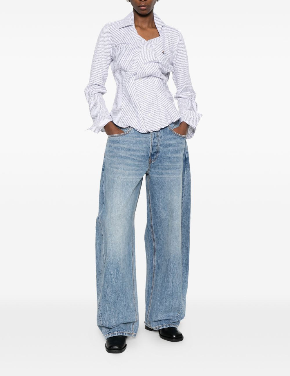 Camicia Drunken a righe in azzurro Vivienne westwood - donna 