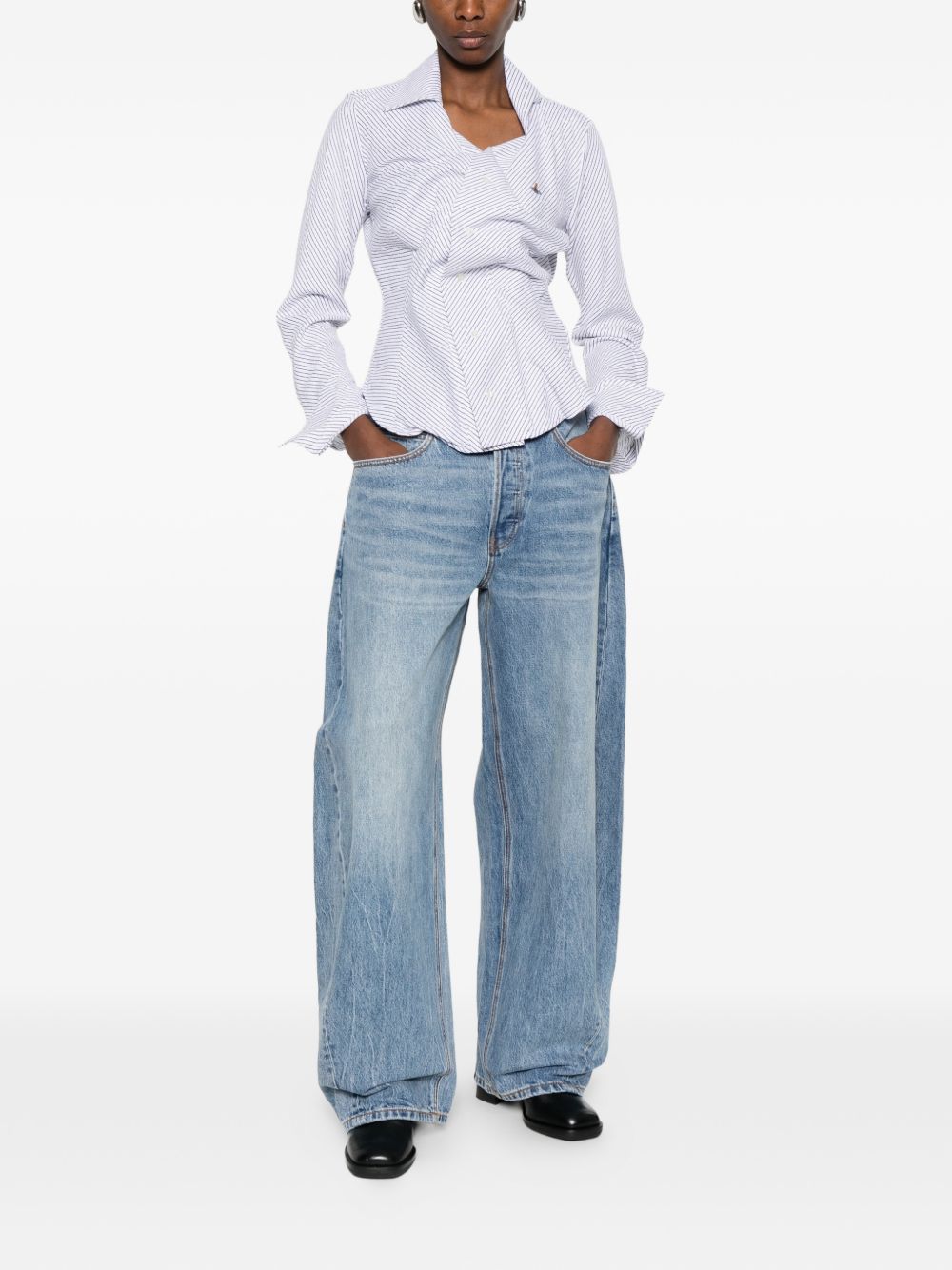 Camicia Drunken a righe in azzurro Vivienne westwood - donna 