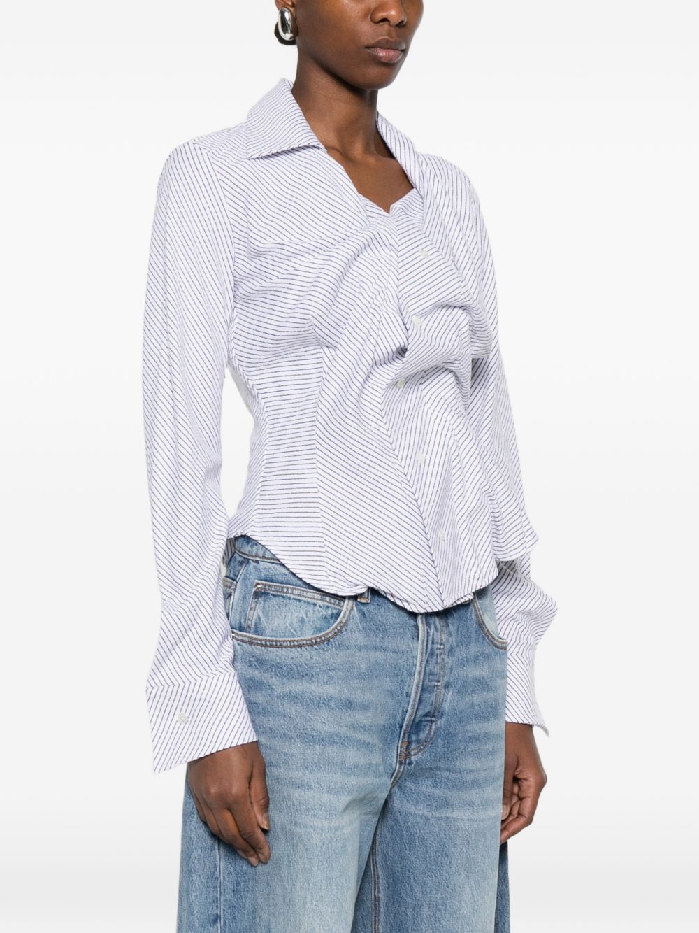 Camicia Drunken a righe in azzurro Vivienne westwood - donna 