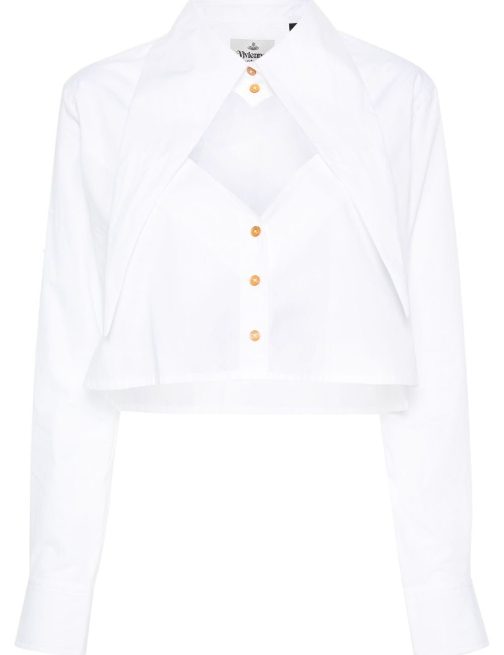 Camicia crop con cut-out a cuore in bianco Vivienne westwood - donna 