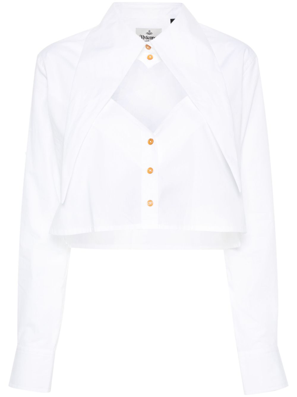 Camicia crop con cut-out a cuore in bianco Vivienne westwood - donna 