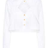 Camicia crop con cut-out a cuore in bianco Vivienne westwood - donna 