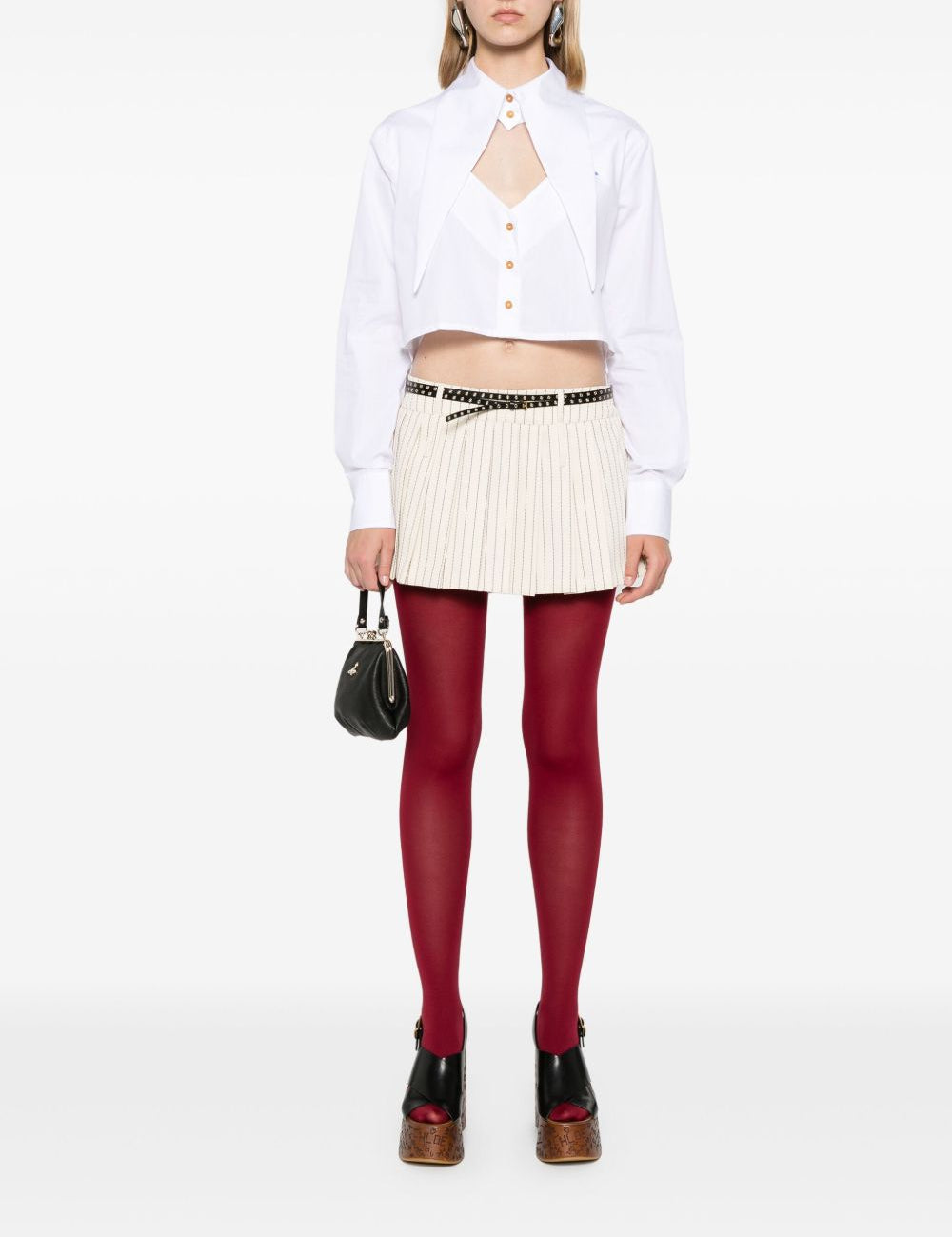 Camicia crop con cut-out a cuore in bianco Vivienne westwood - donna 