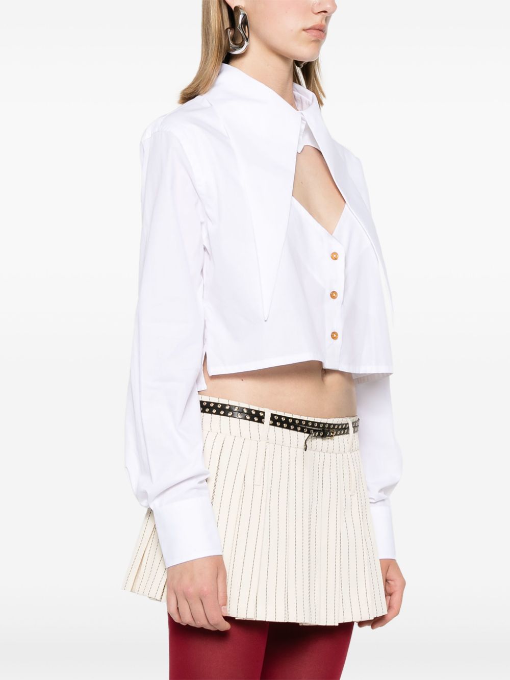 Camicia crop con cut-out a cuore in bianco Vivienne westwood - donna 