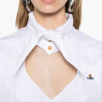 Camicia crop con cut-out a cuore in bianco Vivienne westwood - donna 