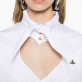 Camicia crop con cut-out a cuore in bianco Vivienne westwood - donna 