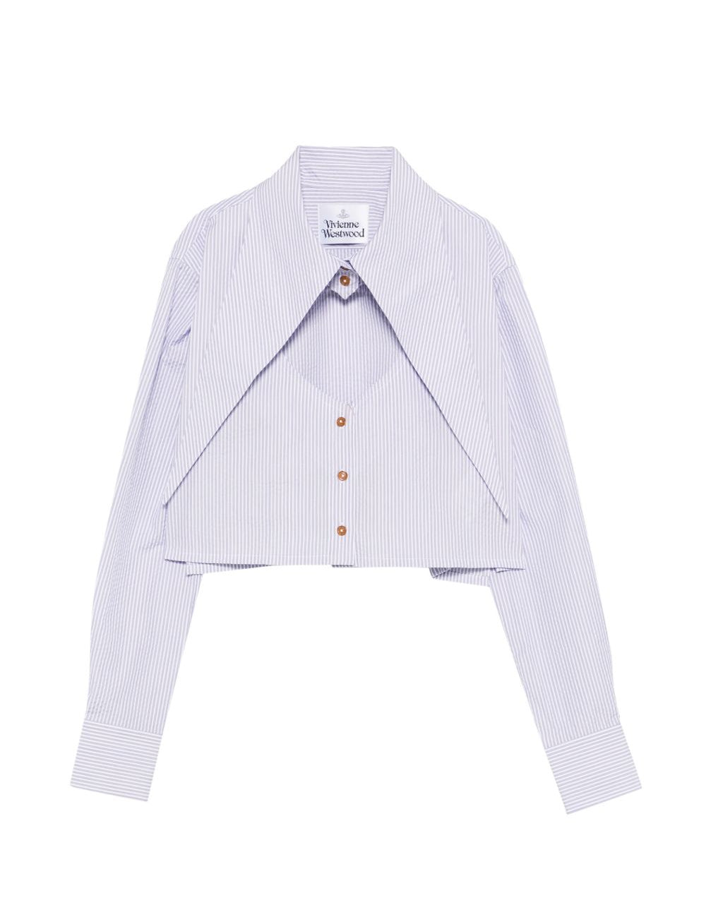 Camicia crop con cut-out a cuore in celeste Vivienne westwood - donna 