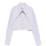 Camicia crop con cut-out a cuore in celeste Vivienne westwood - donna 