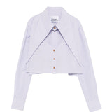 Camicia crop con cut-out a cuore in celeste Vivienne westwood - donna 