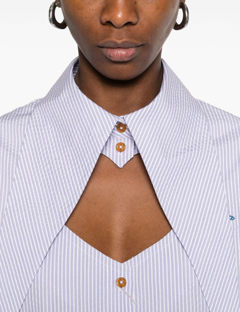 Camicia crop con cut-out a cuore in celeste Vivienne westwood - donna 