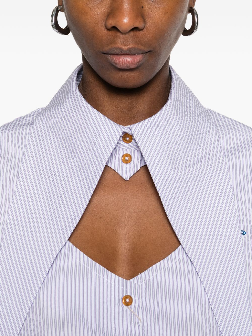 Camicia crop con cut-out a cuore in celeste Vivienne westwood - donna 