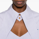 Camicia crop con cut-out a cuore in celeste Vivienne westwood - donna 