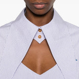 Camicia crop con cut-out a cuore in celeste Vivienne westwood - donna 