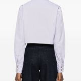 Camicia crop con cut-out a cuore in celeste Vivienne westwood - donna 