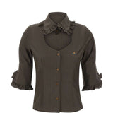 Camicia a righe con volant di Tolosa in verde Vivienne westwood - donna 
