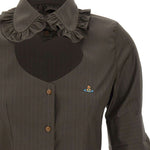 Camicia a righe con volant di Tolosa in verde Vivienne westwood - donna 