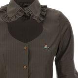 Camicia a righe con volant di Tolosa in verde Vivienne westwood - donna 
