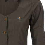 Camicia a righe con volant di Tolosa in verde Vivienne westwood - donna 