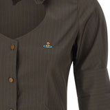 Camicia a righe con volant di Tolosa in verde Vivienne westwood - donna 