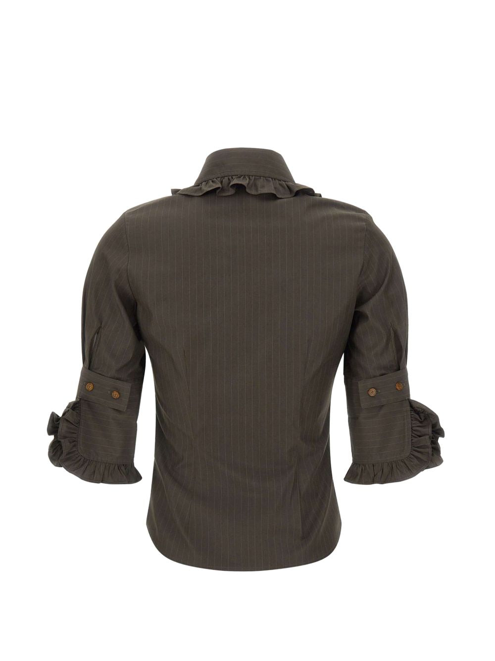 Camicia a righe con volant di Tolosa in verde Vivienne westwood - donna 