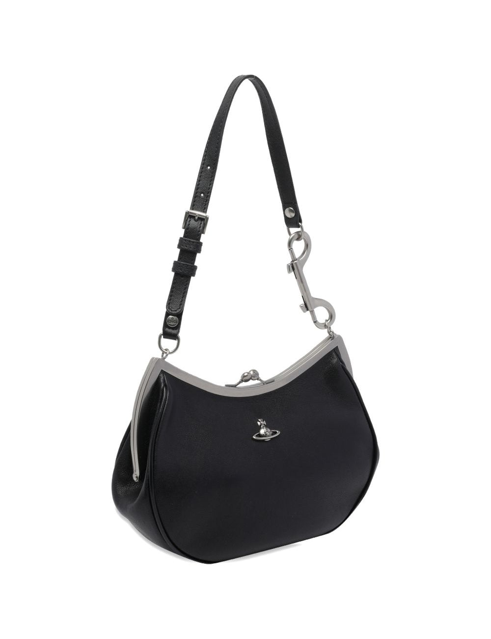Borsa a spalla con placca Orb in nero Vivienne Westwood - donna 
