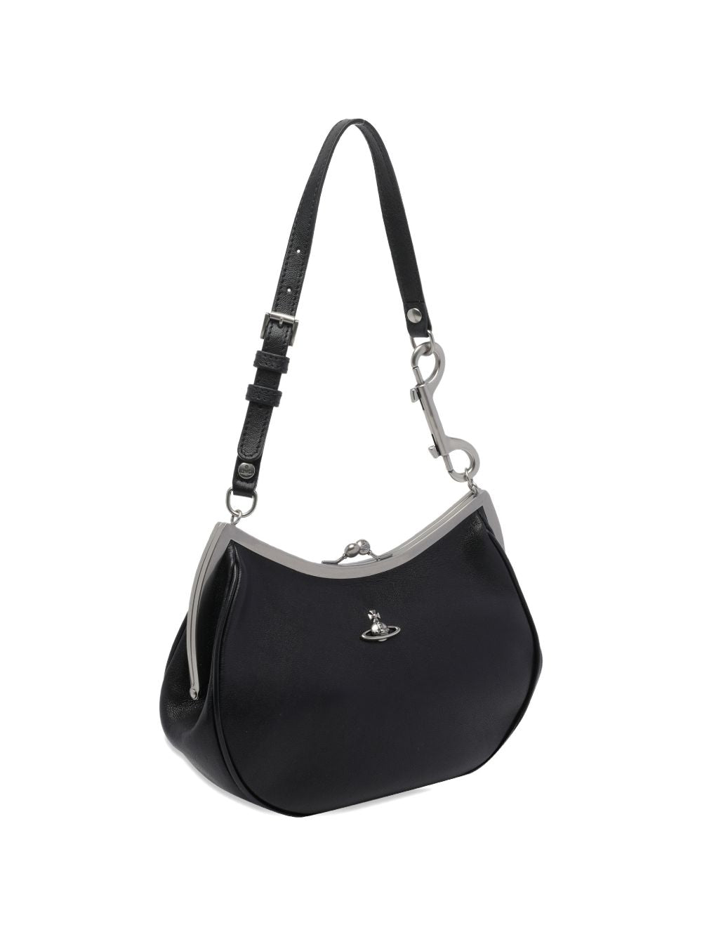Borsa a spalla con placca Orb in nero Vivienne Westwood - donna 