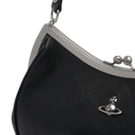 Borsa a spalla con placca Orb in nero Vivienne Westwood - donna 