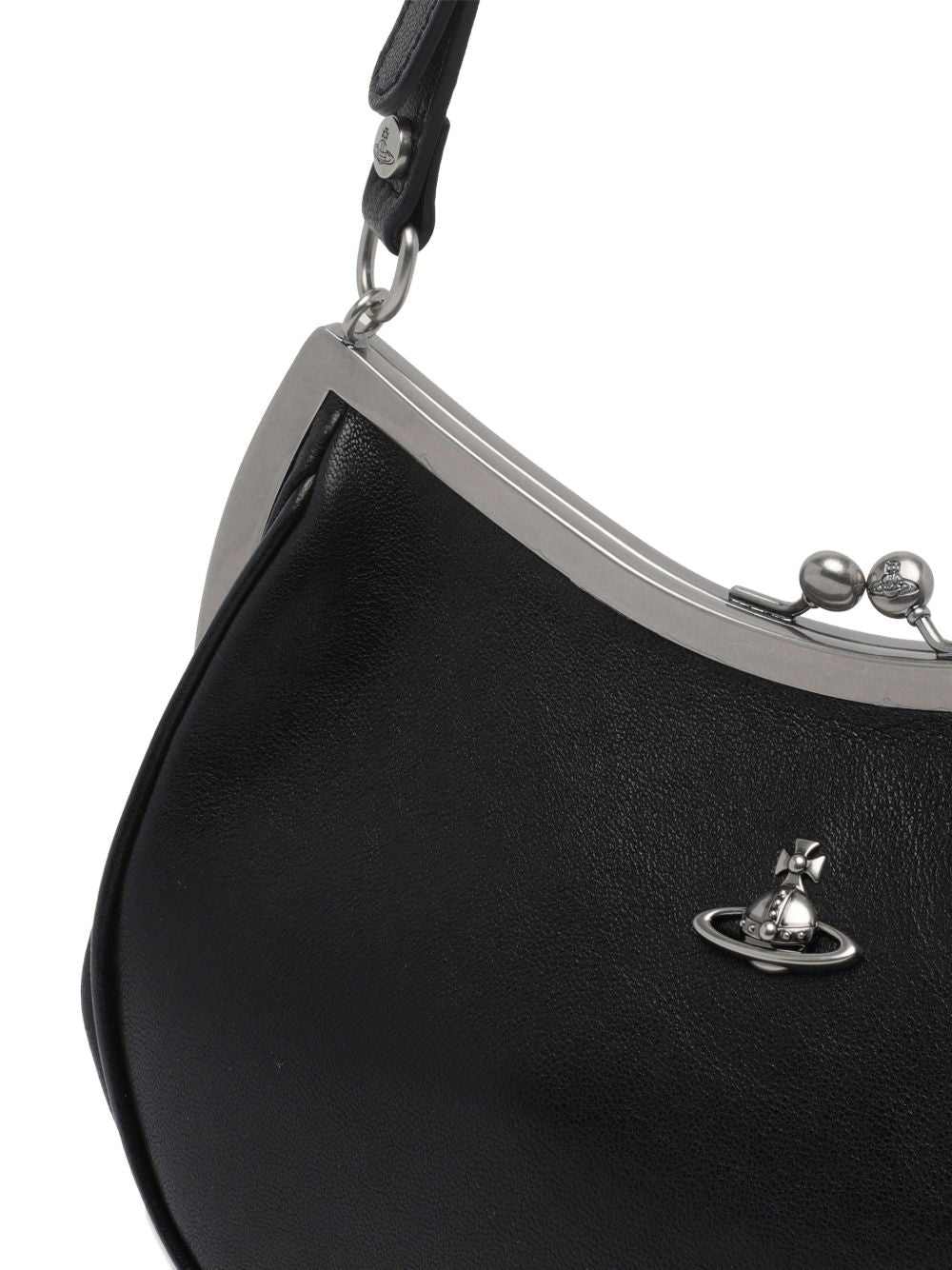 Borsa a spalla con placca Orb in nero Vivienne Westwood - donna 