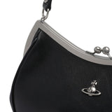 Borsa a spalla con placca Orb in nero Vivienne Westwood - donna 