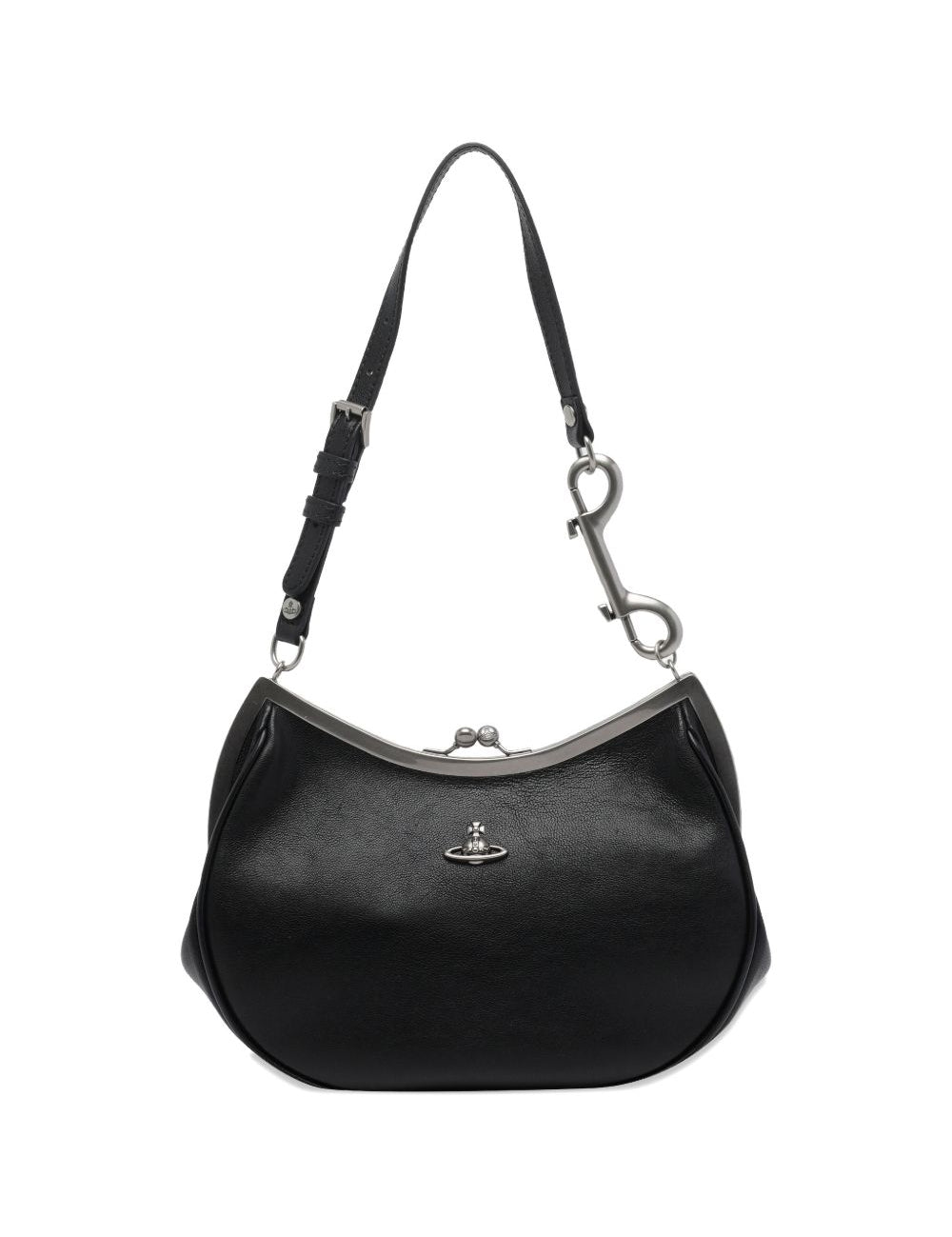 Borsa a spalla con placca Orb in nero Vivienne Westwood - donna 