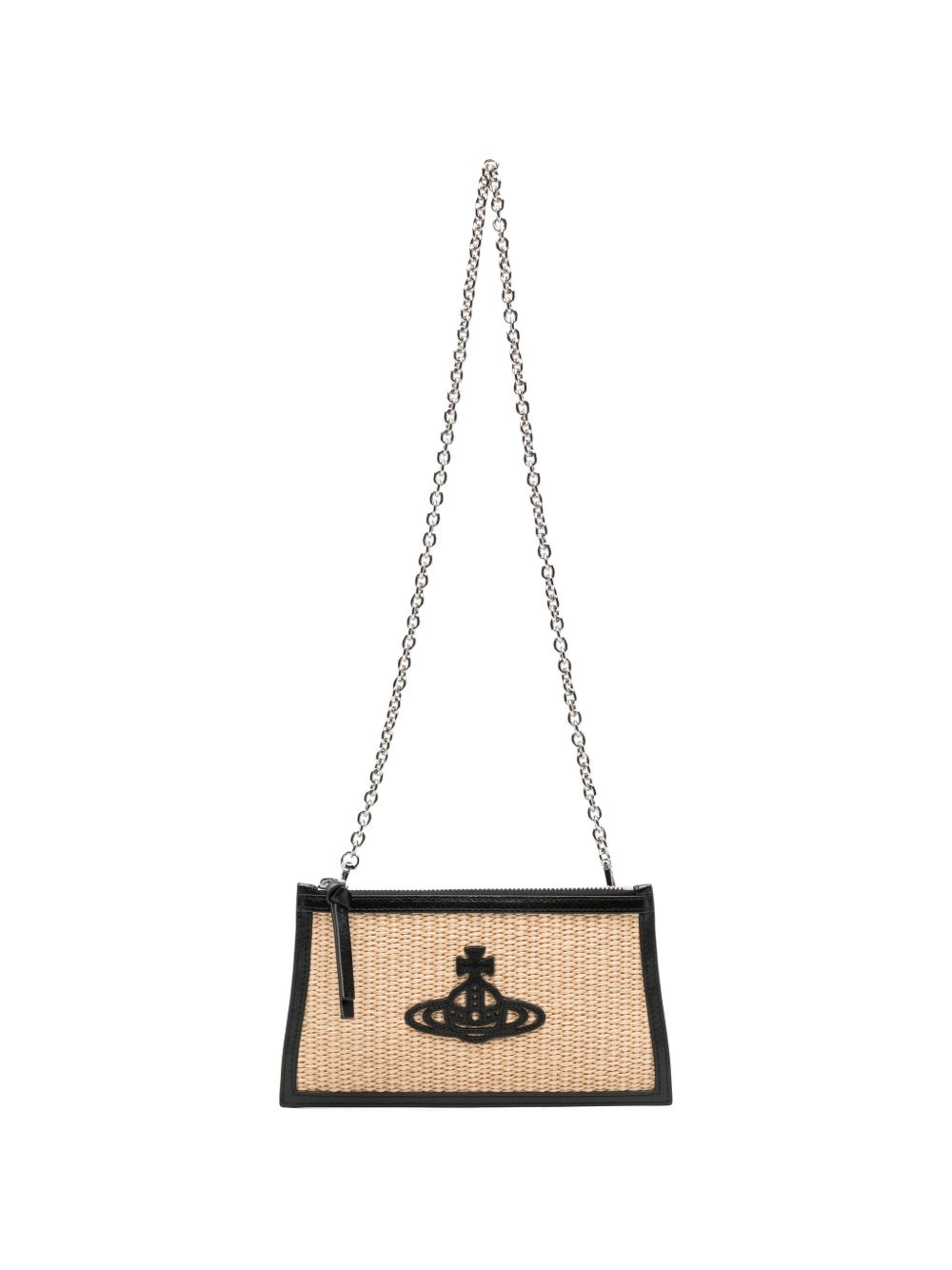 Borsa in rafia con logo in beige Vivienne westwood - donna 