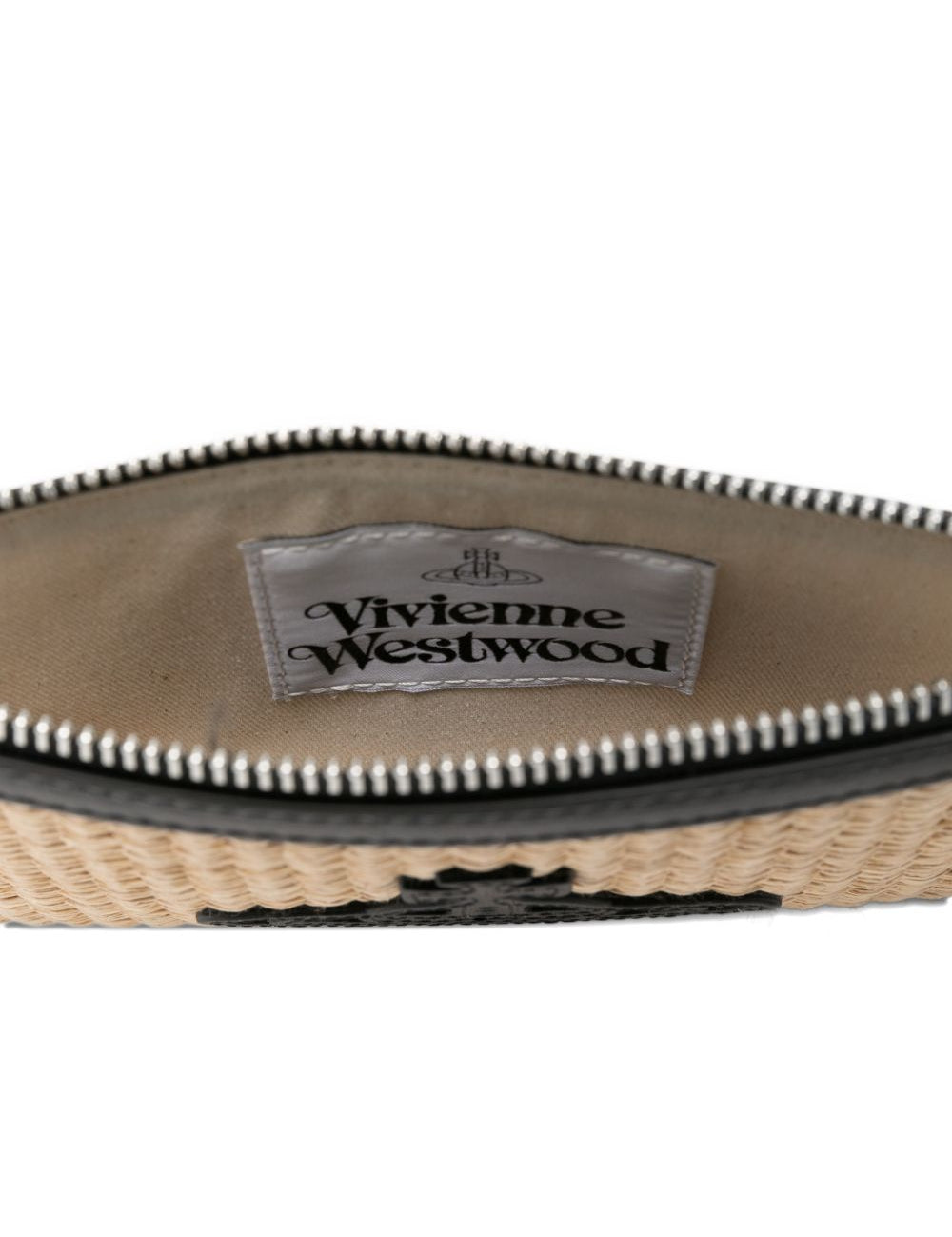 Borsa in rafia con logo in beige Vivienne westwood - donna 