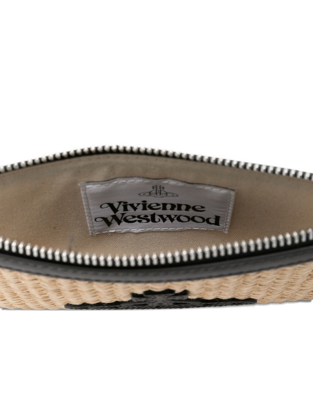 Borsa in rafia con logo in beige Vivienne westwood - donna 
