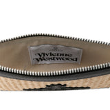 Borsa in rafia con logo in beige Vivienne westwood - donna 