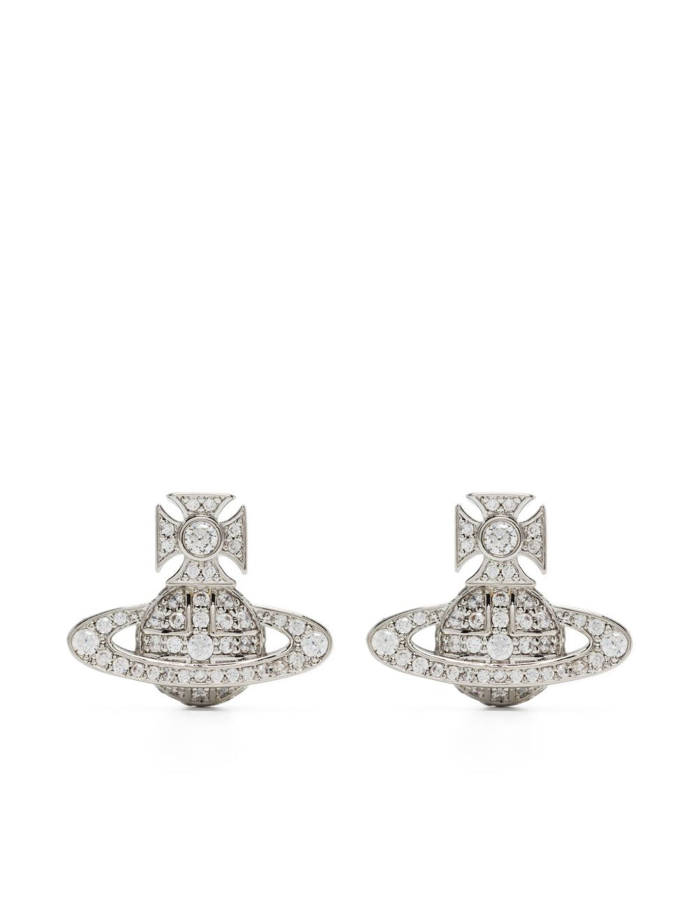 Orecchini a bottone con cristalli in argento Vivienne westwood - donna 